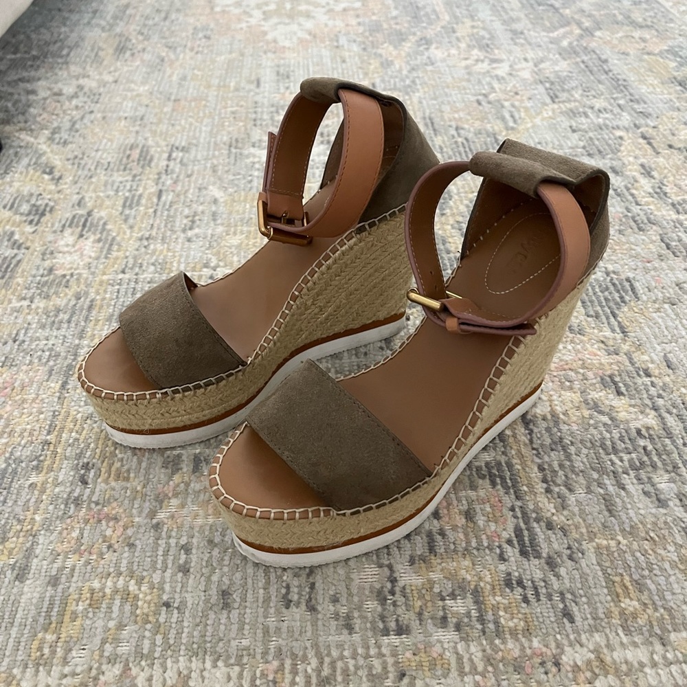 See By Chloe Espadrilles - Olive Suede